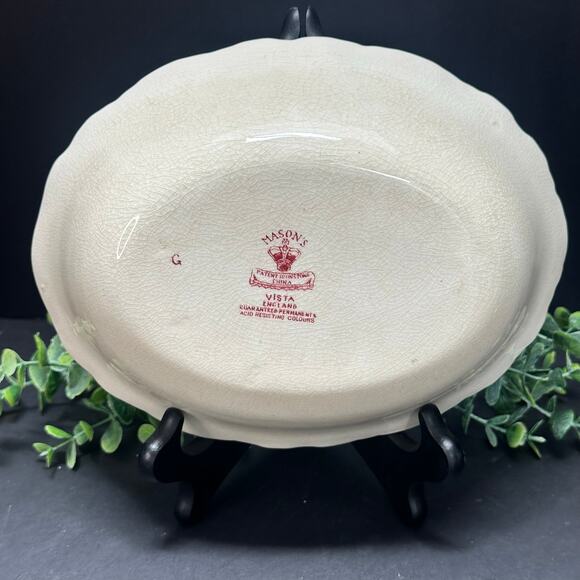 Mason’s Vista Red Mulberry Transferware Bowls Set of 3 Oval Ironstone England - Picture 3 of 16